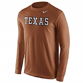 Texas Longhorns Nike Wordmark Long Sleeve WEM T-Shirt - Burnt Orange,baseball caps,new era cap wholesale,wholesale hats
